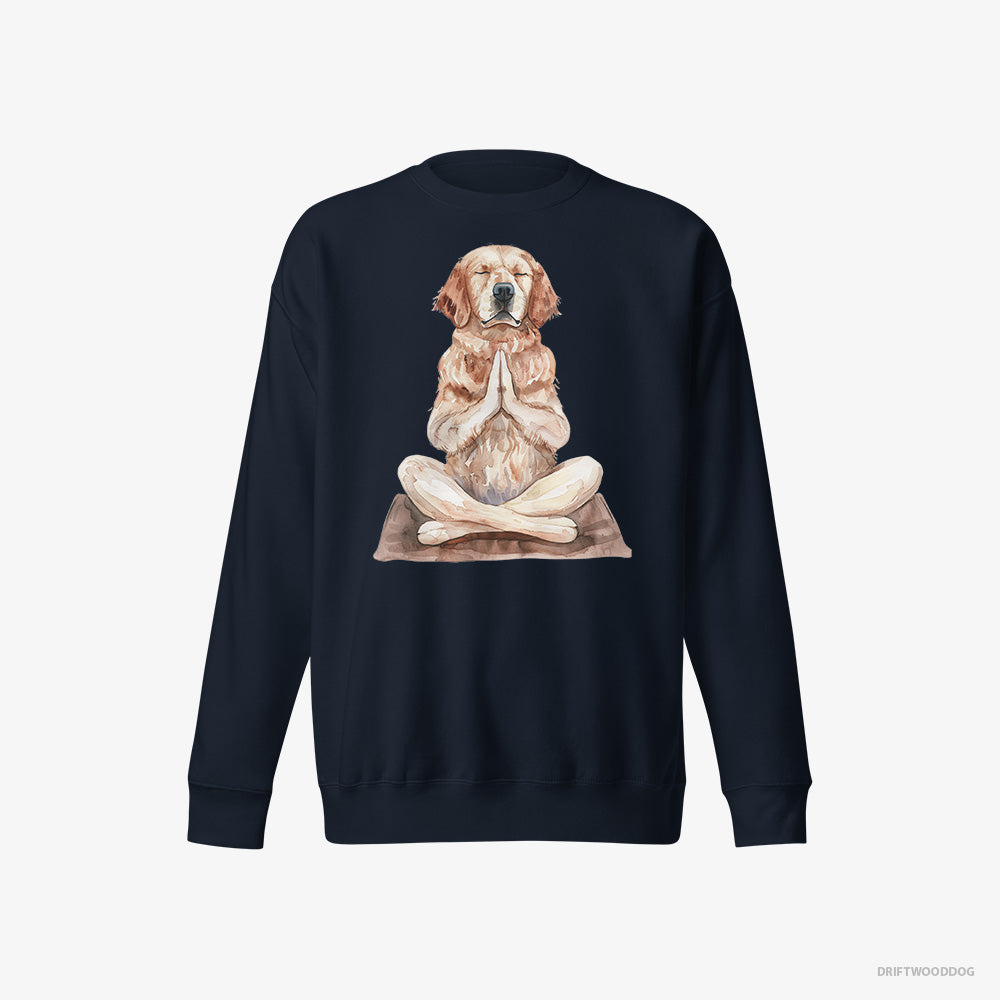 Golden Retriever Meditating during Yoga – Women's Sweatshirt Navy Eco – Eco-Friendly