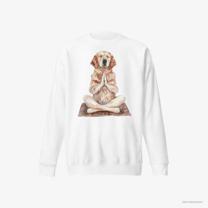 Golden Retriever Meditating during Yoga White Sweatshirt