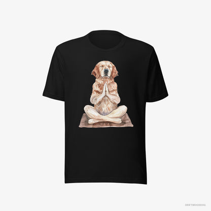 Golden Retriever Meditating during Yoga Black T-Shirt