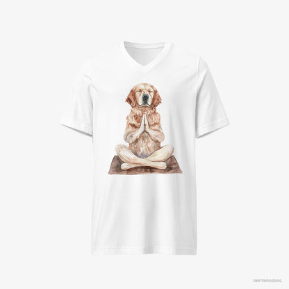 Golden Retriever Meditating during Yoga White T-Shirt