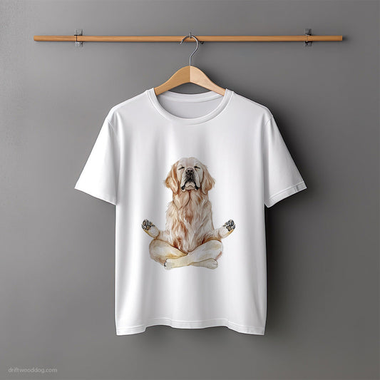 Meditative Golden Retriever Doing Yoga T-Shirt – Unisex Tee for Dog Lovers