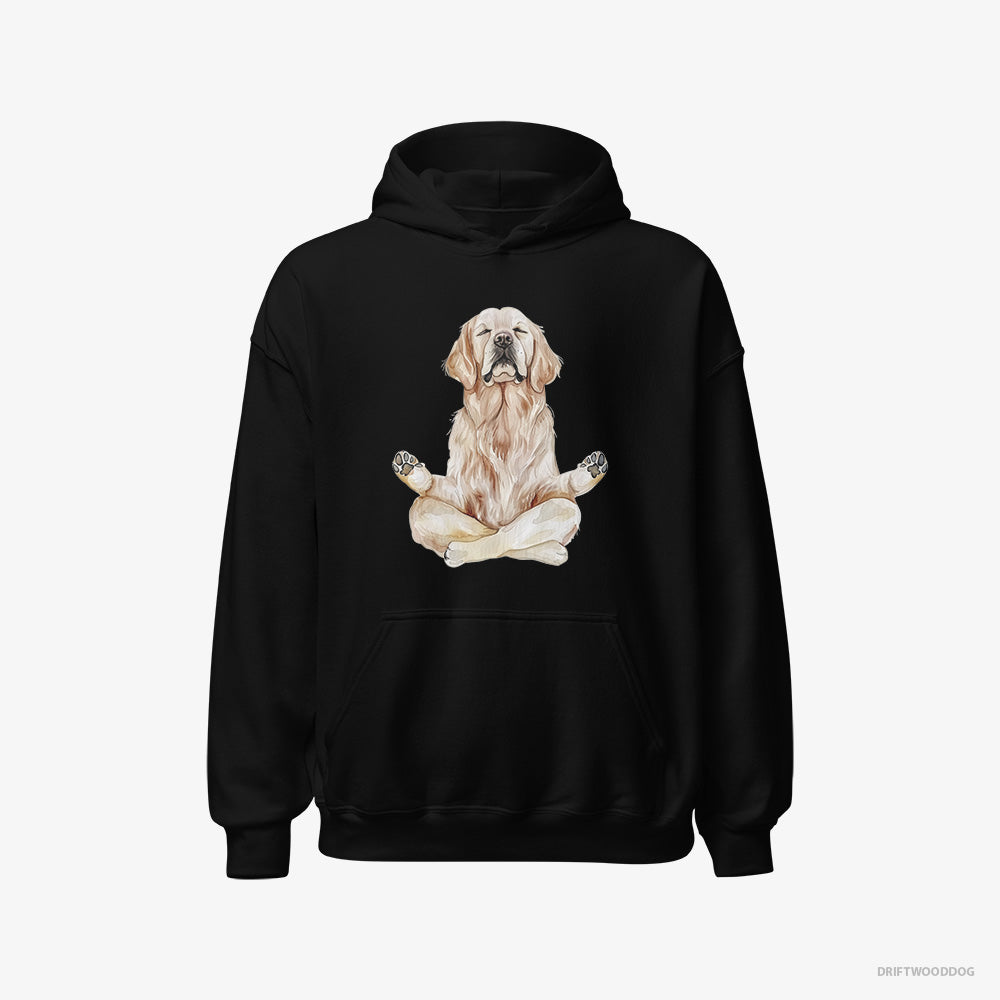 Meditative Golden Retriever Doing Yoga – Men's Hoodie Black – Classic