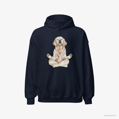 Golden Retriever Doing Yoga Navy Hoodie