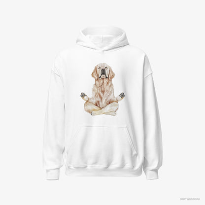 Golden Retriever Doing Yoga White Hoodie