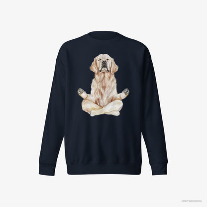 Golden Retriever Doing Yoga Navy Sweatshirt