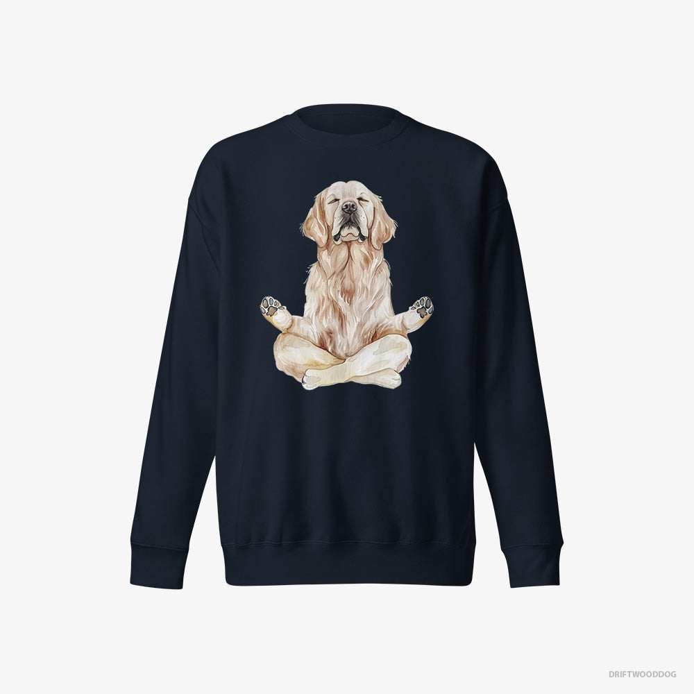 Meditative Golden Retriever Doing Yoga – Men's Sweatshirt Navy Eco – Eco-Friendly