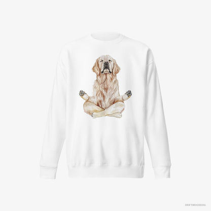 Golden Retriever Doing Yoga White Sweatshirt