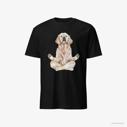 Golden Retriever Doing Yoga Black T-Shirt