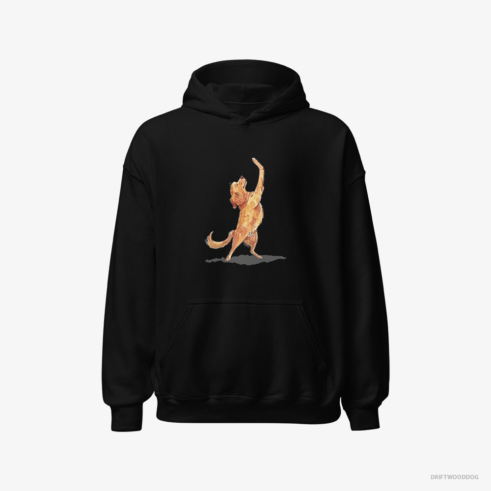 Golden Retriever Hoodie – Men Black Hoodie Classic – Having Yoga Session (on White Background)