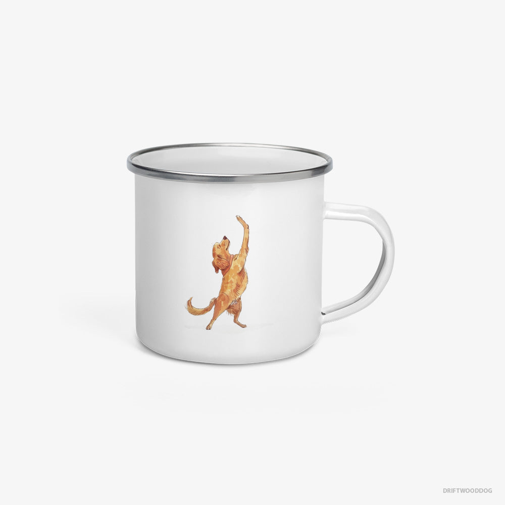 Golden Retriever Having Yoga Session Enamel Mug