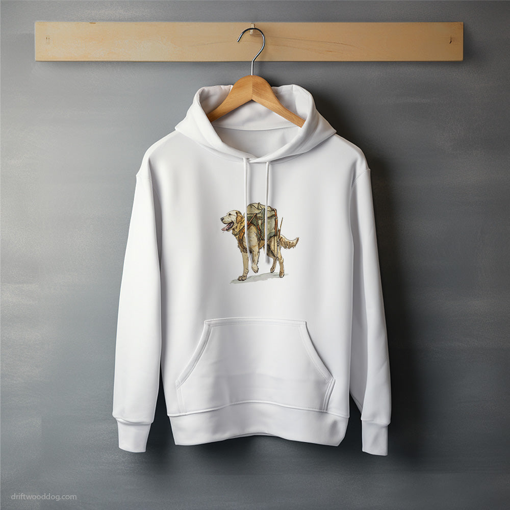 Golden Retriever Exploring with a Backpack Hoodie – Unisex Hoodie for Dog Lovers