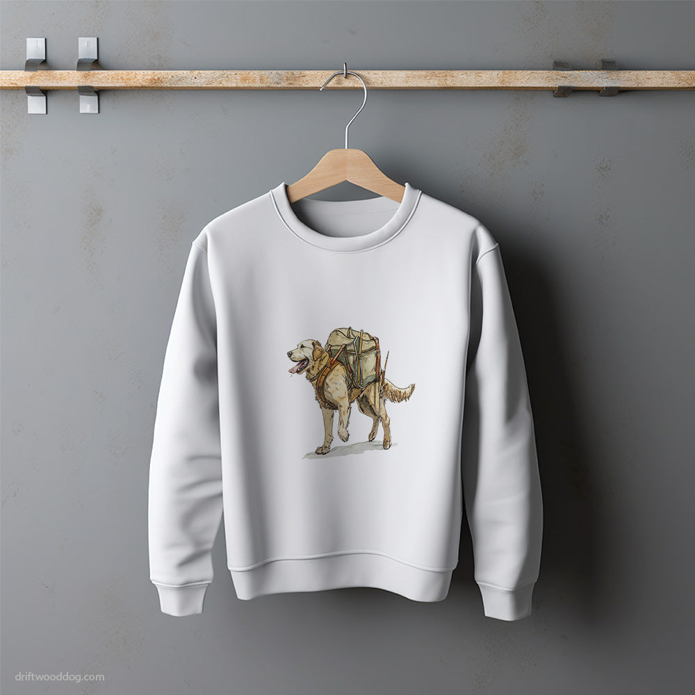 Golden Retriever Exploring with a Backpack Sweatshirt – Unisex Sweatshirt for Dog Lovers