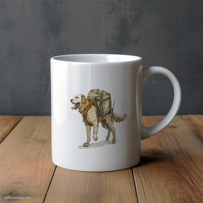 Golden Retriever Exploring with a Backpack Mug – Unique Dog Cups | Dog-Themed Mugs