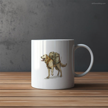 Golden Retriever Exploring with a Backpack Mug – Funny Dog Coffee Mugs | Quirky Canine Drinkware