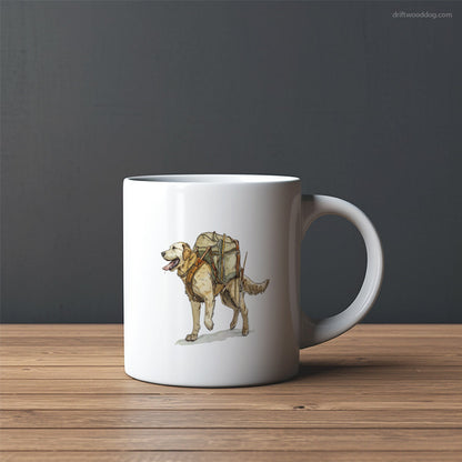 Golden Retriever Exploring with a Backpack Mug – Custom Dog Mugs | Personalized Pet Mugs