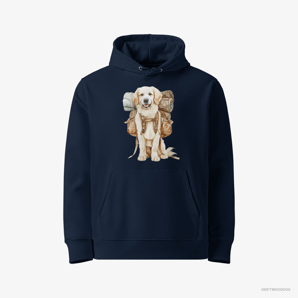 Golden Retriever Ready to Go Hiking – Women's Hoodie Navy Eco – Eco-Friendly