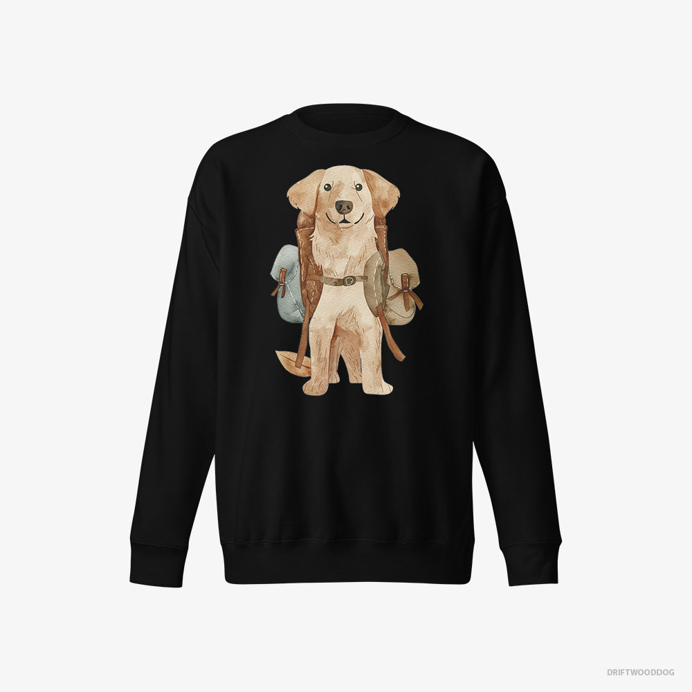 Cute Golden Retriever with a Backpack – Men's Sweatshirt Black Eco – Eco-Friendly