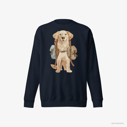 Golden Retriever with a Backpack Navy Sweatshirt