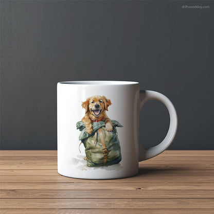 Puppy Golden Retriever Ready for Hiking Mug – Custom Dog Mugs | Personalized Pet Mugs