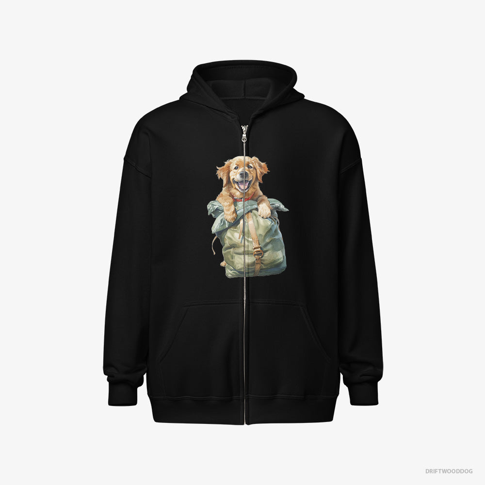 Golden Retriever Ready for Hiking Full-Zip Hoodie