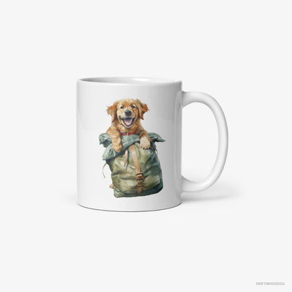 Golden Retriever Ready for Hiking White Mug