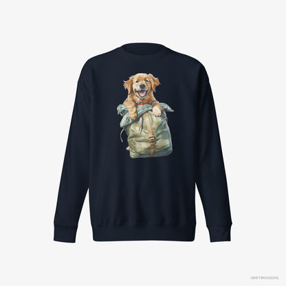 Golden Retriever Ready for Hiking Navy Sweatshirt