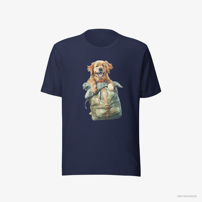 Golden Retriever Ready for Hiking Navy T-Shirt