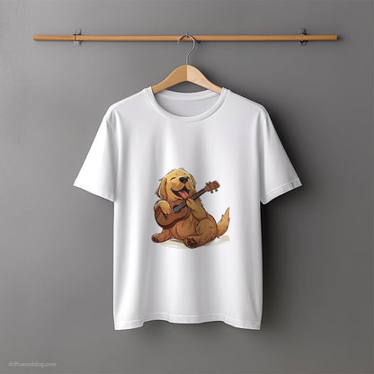 Little Golden Retriever with a Guitar T-Shirt – Unisex Tee for Dog Lovers