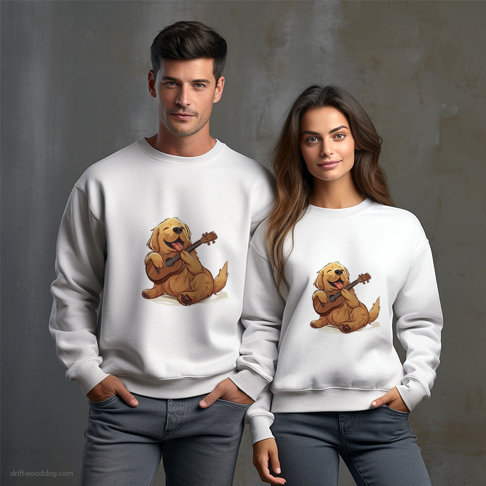 Little Golden Retriever with a Guitar Sweatshirt – Unisex Sweatshirt for Dog Owners