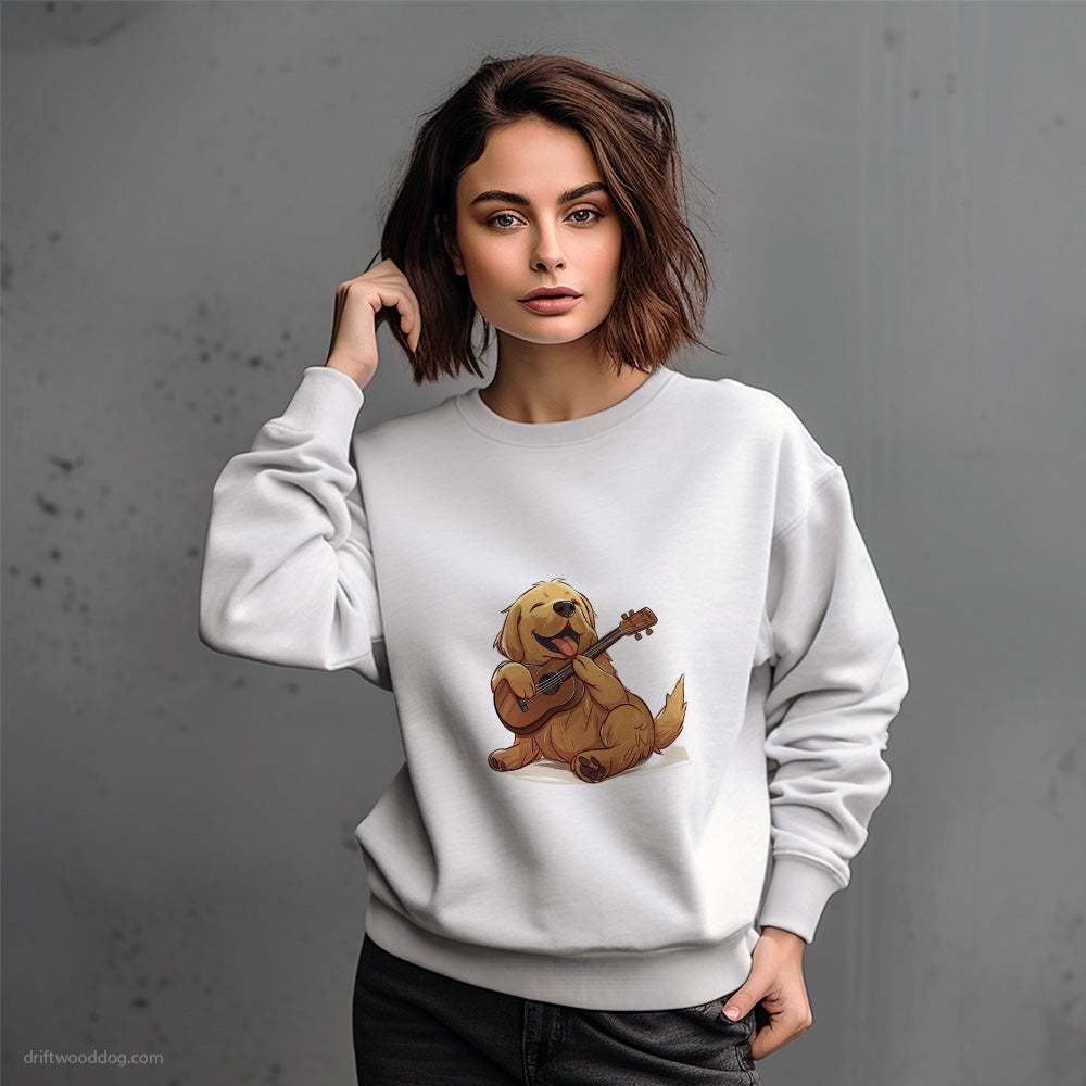 Little Golden Retriever with a Guitar Sweatshirt – Dog-Themed Gifts for Dog Lovers