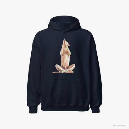 Labrador Retriever Doing Yoga Navy Hoodie