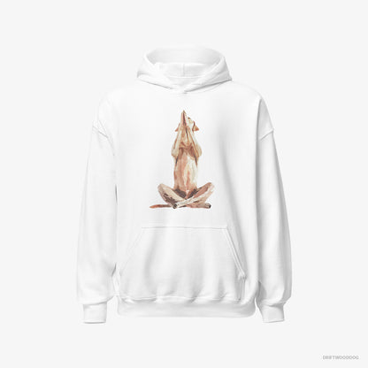 Labrador Retriever Doing Yoga White Hoodie