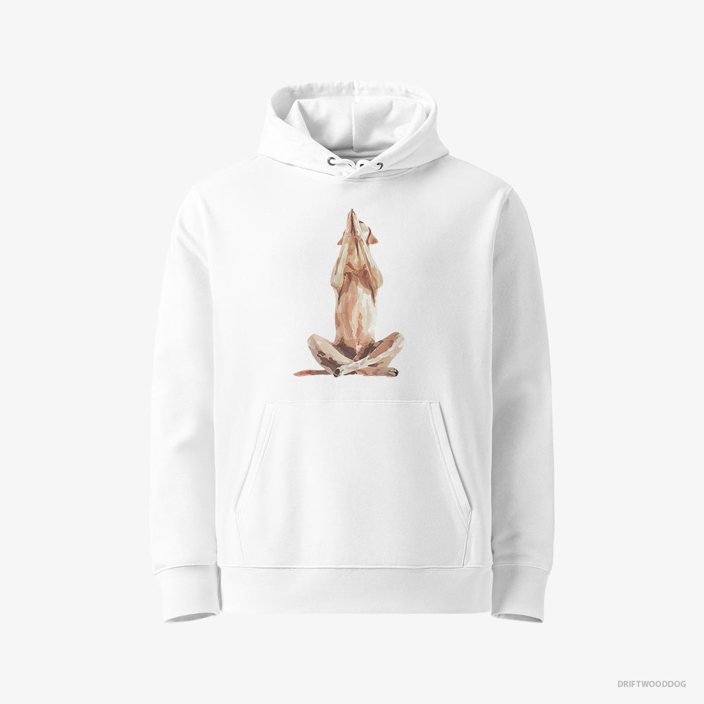 Meditative Labrador Retriever Doing Yoga – Women's Hoodie White Eco – Eco-Friendly