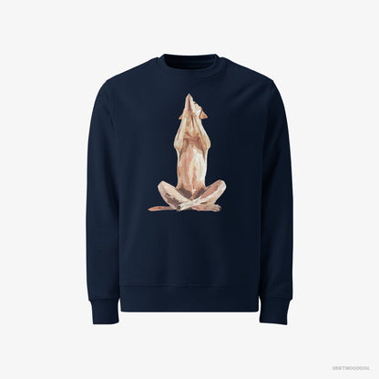 Labrador Retriever Doing Yoga Navy Sweatshirt