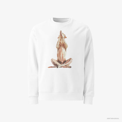 Labrador Retriever Doing Yoga White Sweatshirt