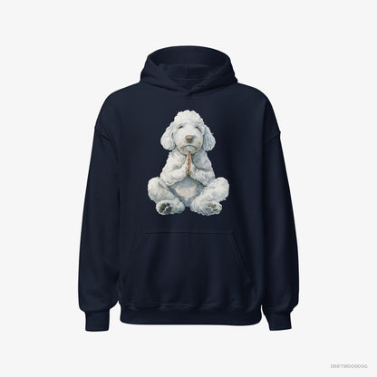 Poodle Having Yoga Session Navy Hoodie