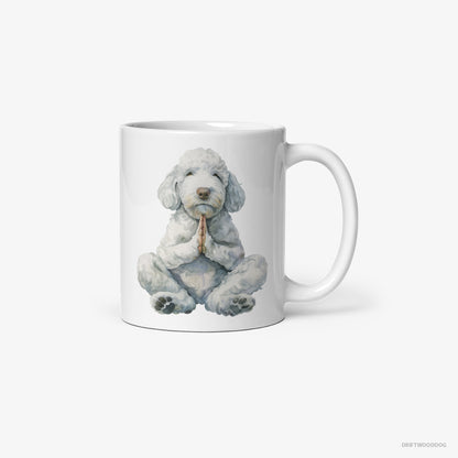 Poodle Having Yoga Session White Mug