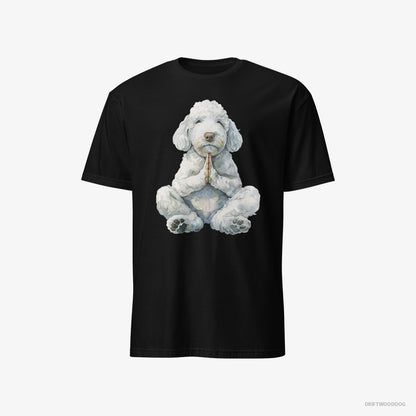 Poodle Having Yoga Session Black T-Shirt