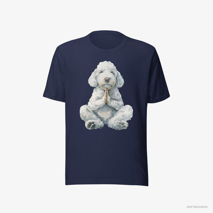 Poodle Having Yoga Session Navy T-Shirt