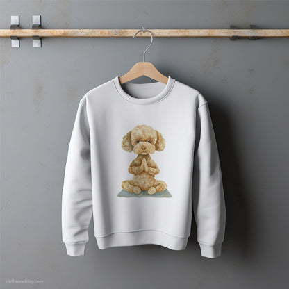 Meditative Poodle Doing Yoga Sweatshirt – Unisex Sweatshirt for Dog Lovers