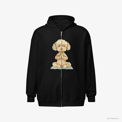 Poodle Doing Yoga Black Hoodie