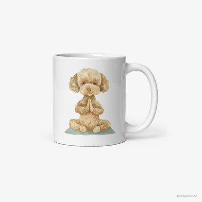 Poodle Doing Yoga White Mug