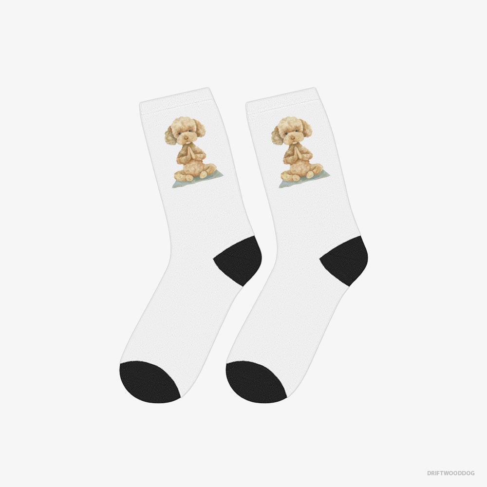 Meditative Poodle Doing Yoga – Socks White – Classic