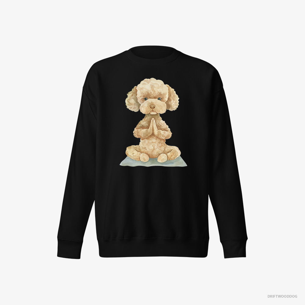 Meditative Poodle Doing Yoga – Men's Sweatshirt Black Eco – Eco-Friendly