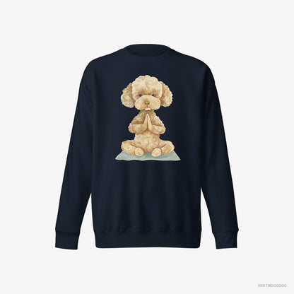 Poodle Doing Yoga Navy Sweatshirt