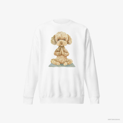 Poodle Doing Yoga White Sweatshirt