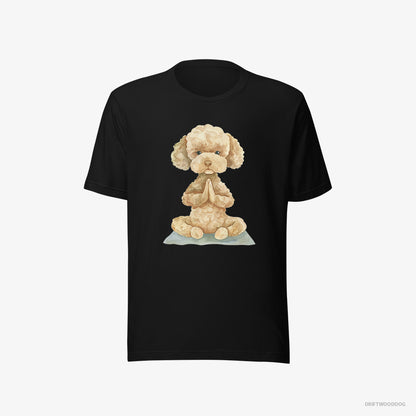 Poodle Doing Yoga Black T-Shirt