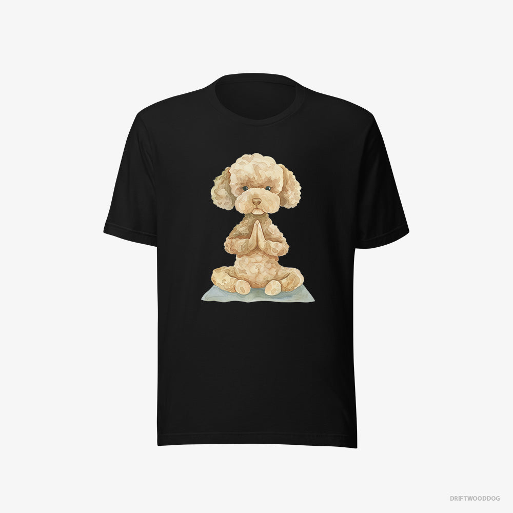 Meditative Poodle Doing Yoga – Men's T-Shirt Black Eco – Eco-Friendly