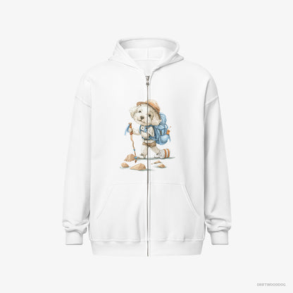 Poodle Backpacking White Hoodie