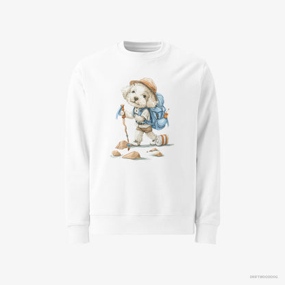 Poodle Backpacking White Sweatshirt